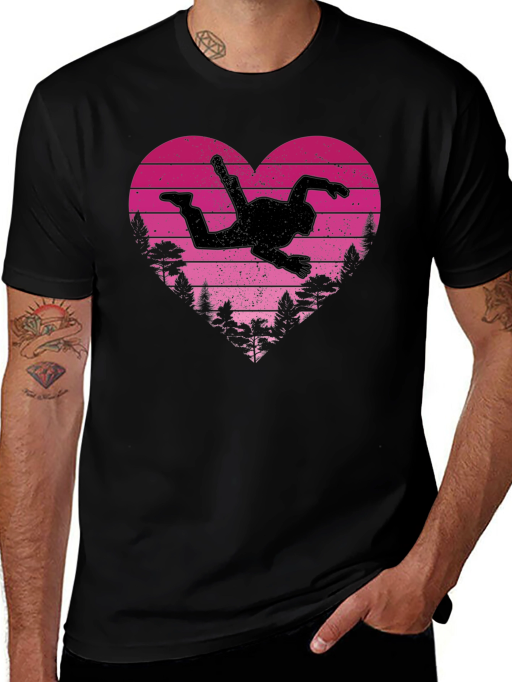 Skydiving Heartbeat T-Shirt - Adventure Awaits!
