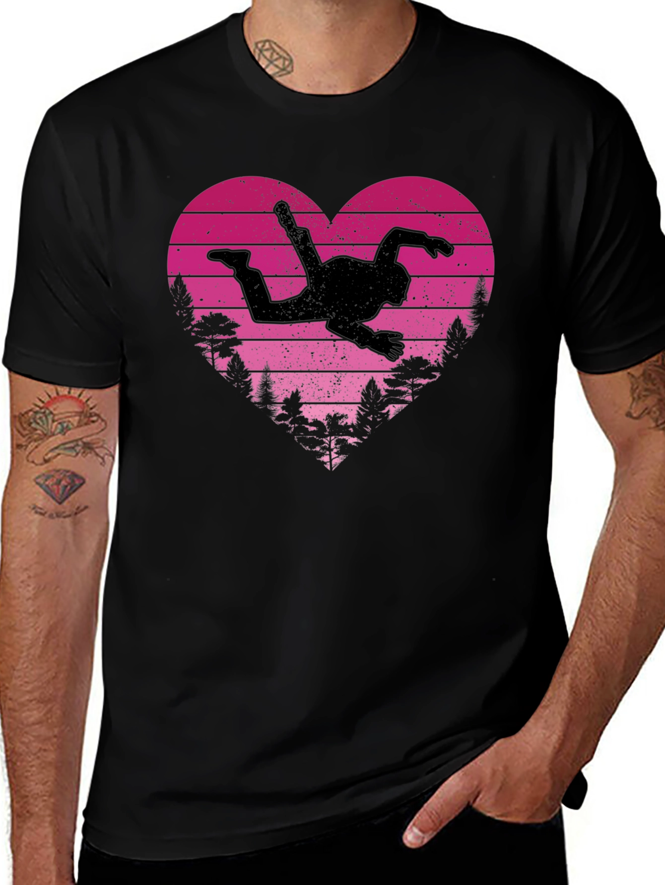 Skydiving Heartbeat T-Shirt - Adventure Awaits!