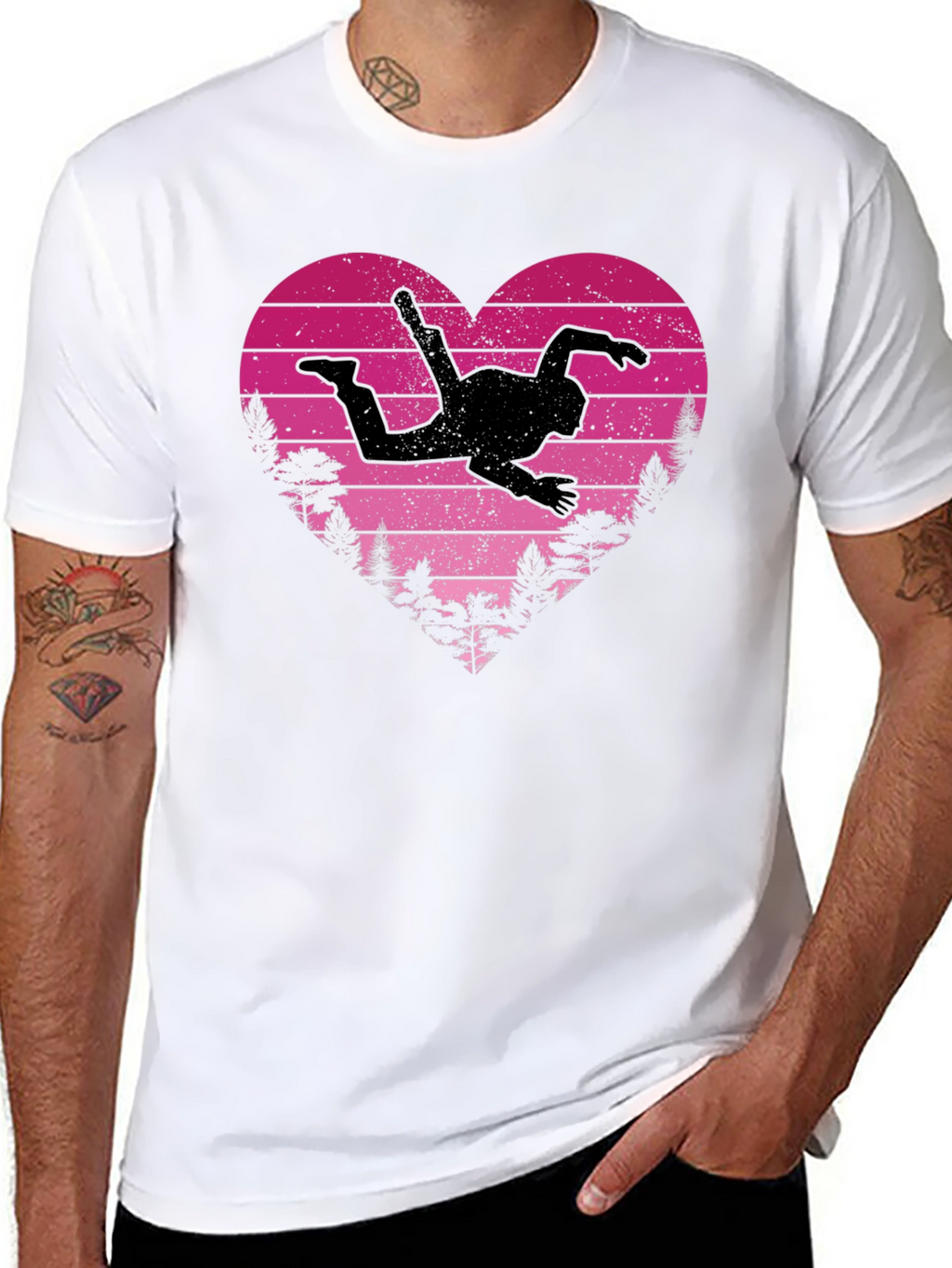 Skydiving Heartbeat T-Shirt - Adventure Awaits!
