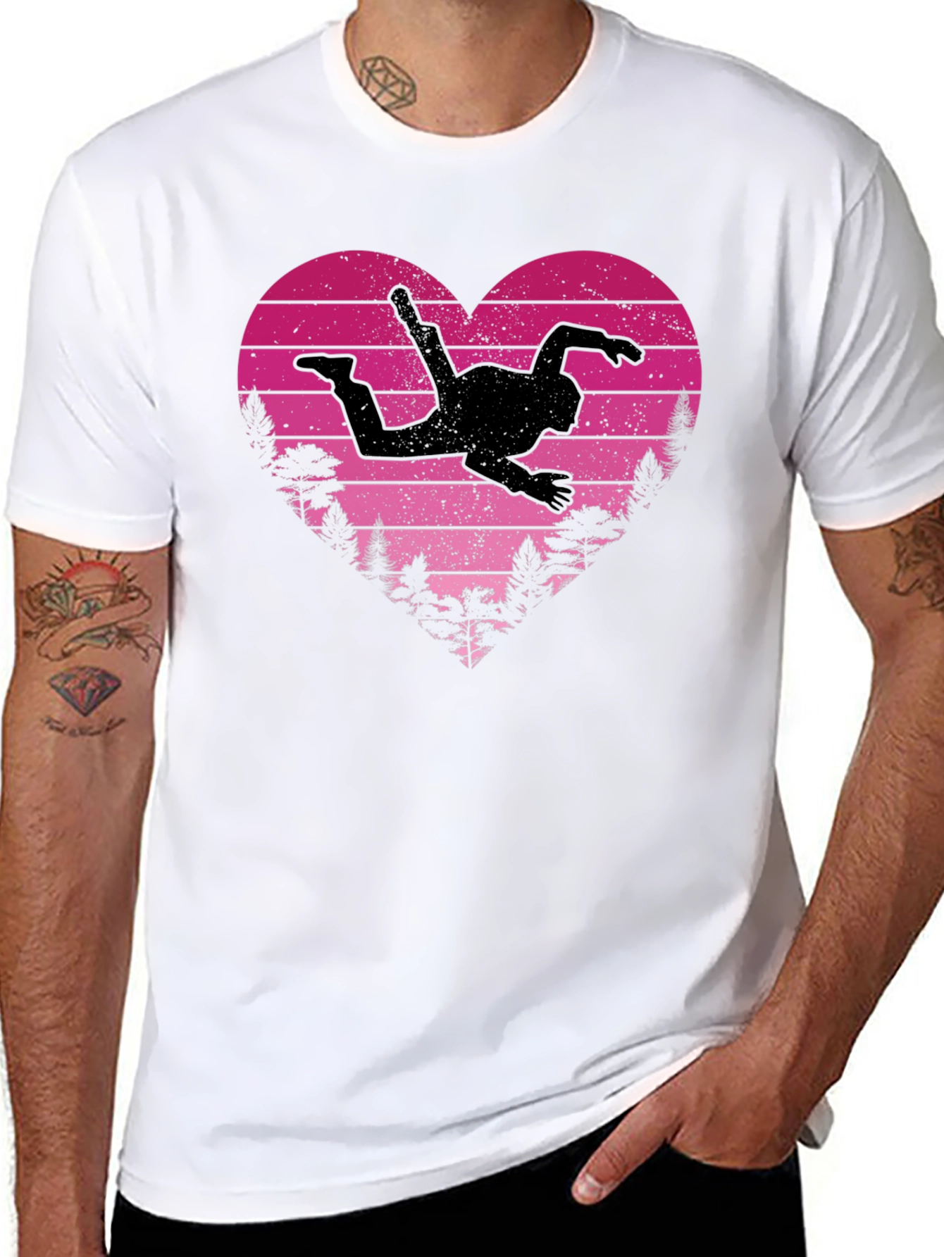 Skydiving Heartbeat T-Shirt - Adventure Awaits!
