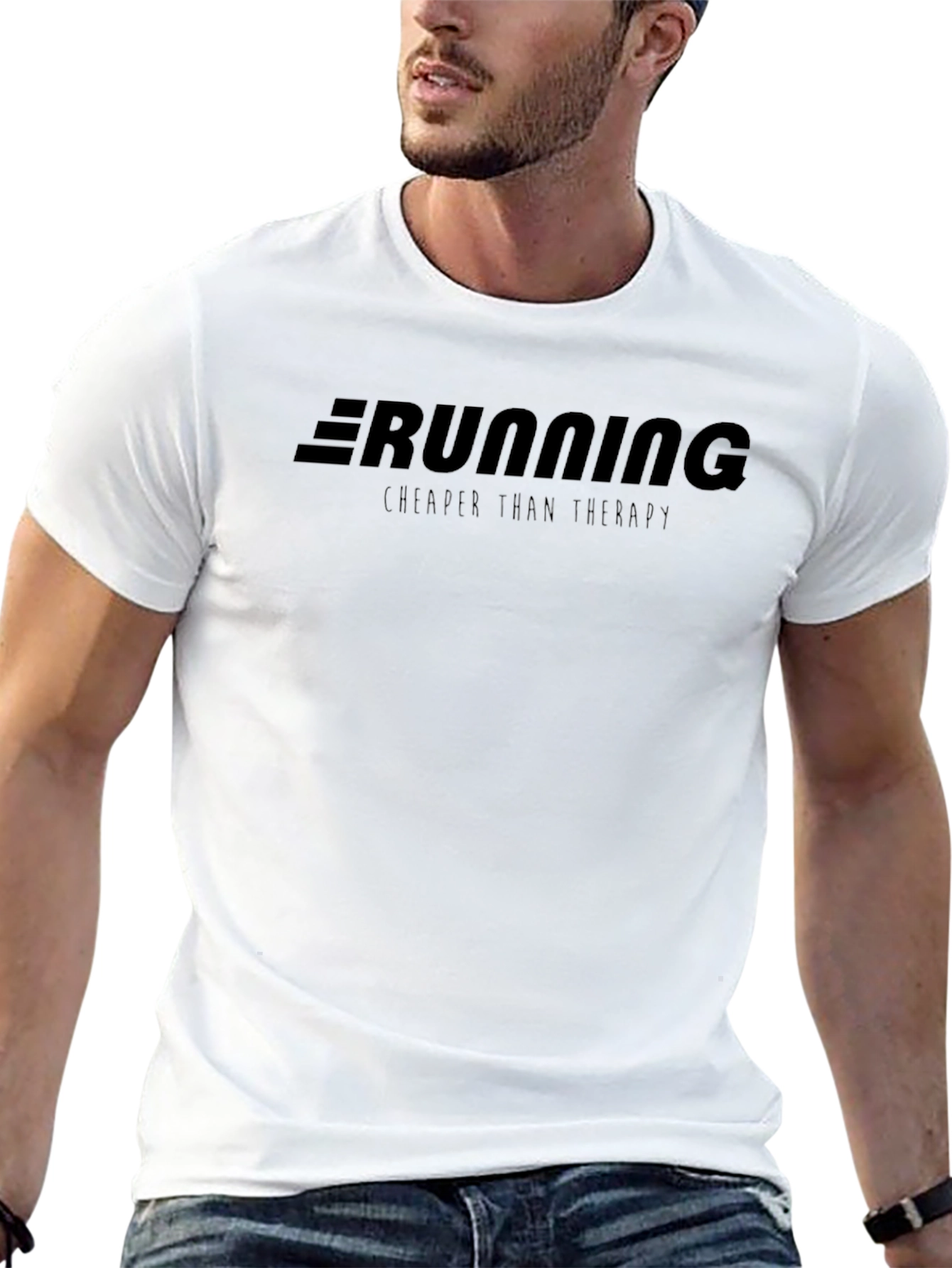 Running Cheaper Than Therapy - Black T-Shirt