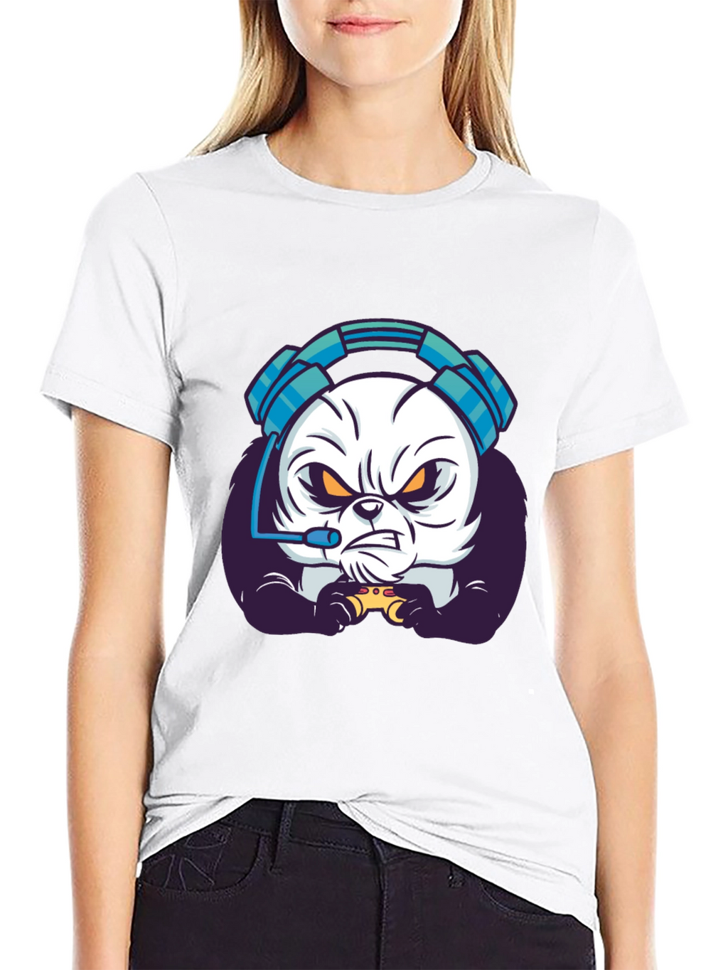 Gamer Panda T-Shirt - Black Graphic Tee