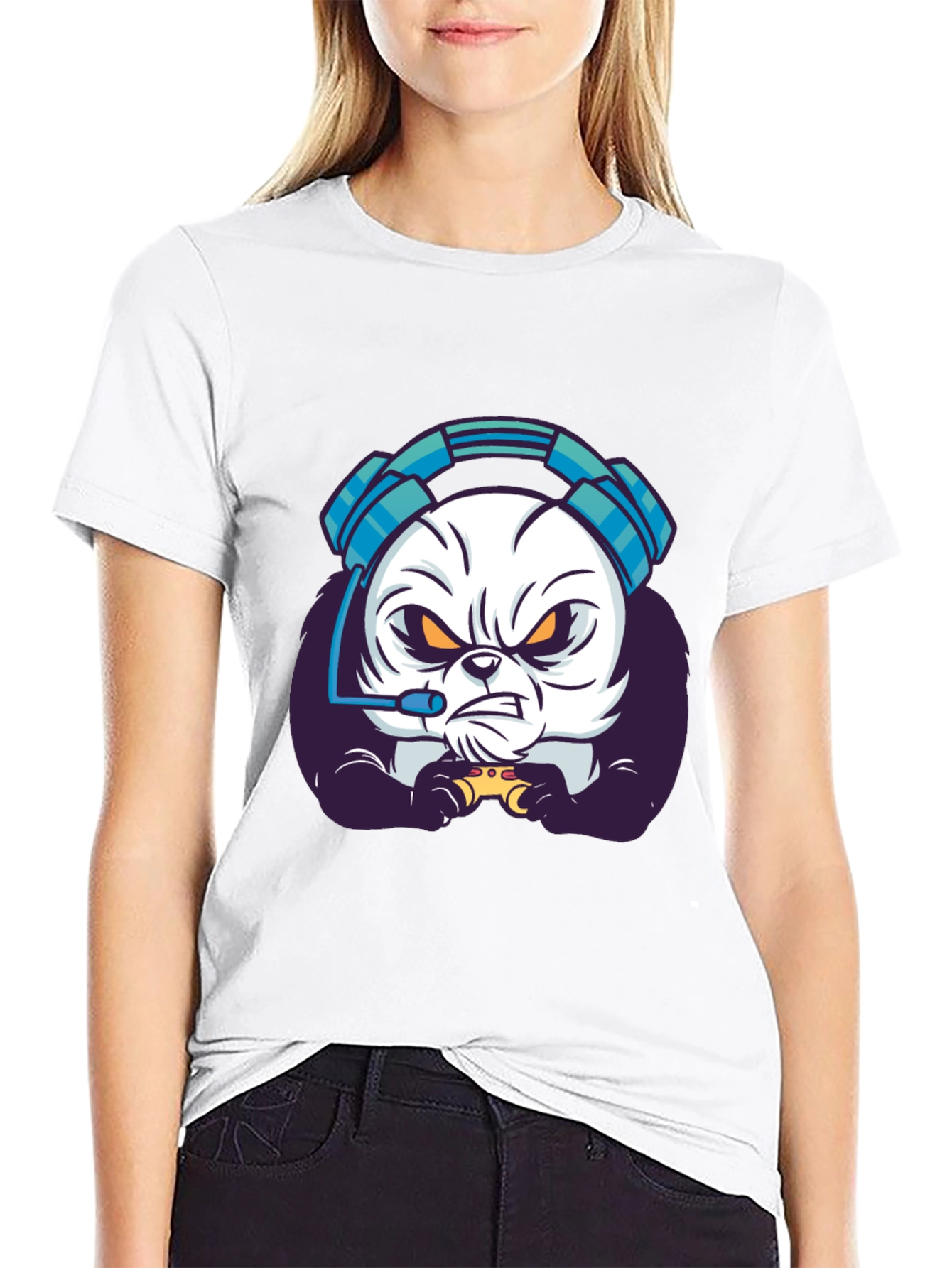 Gamer Panda T-Shirt - Black Graphic Tee