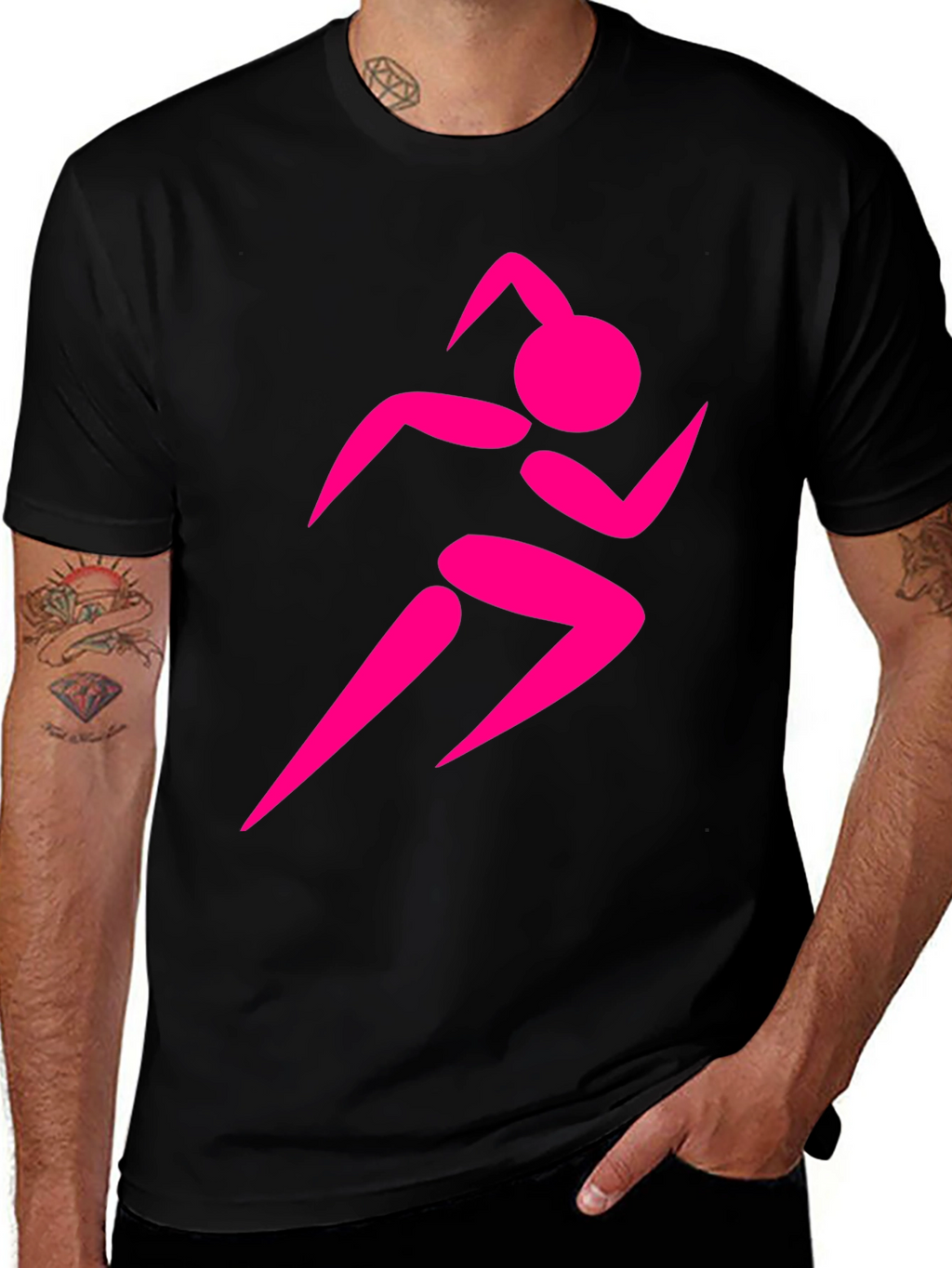 Runner Graphic Black Tee