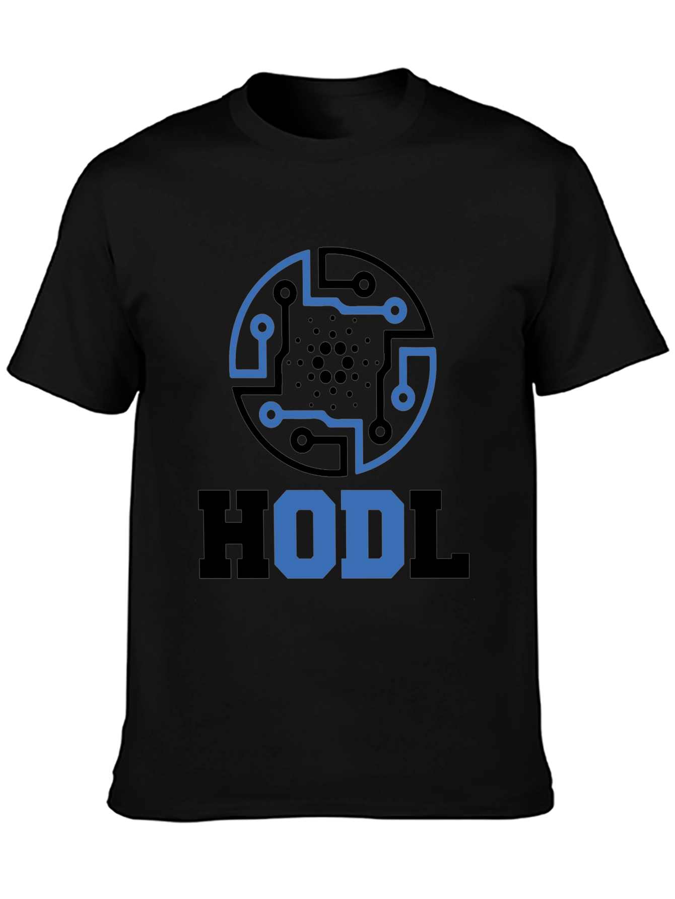 HODL Crypto Tee - Cardano Circuit Design Black T-Shirt