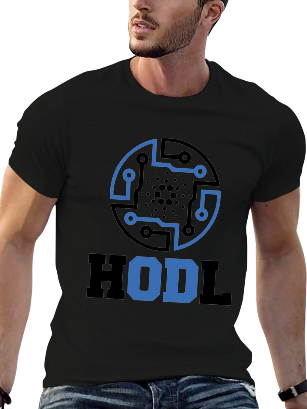 HODL Crypto Tee - Cardano Circuit Design Black T-Shirt