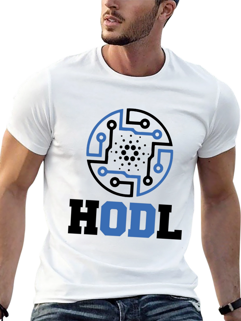 HODL Crypto Tee - Cardano Circuit Design Black T-Shirt