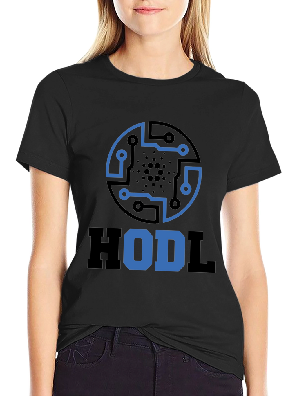 HODL Crypto Tee - Cardano Circuit Design Black T-Shirt