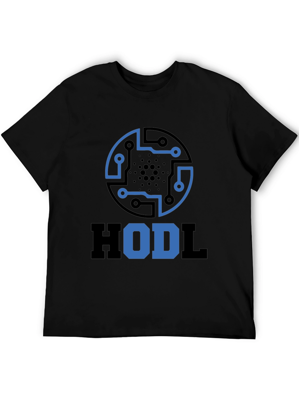 HODL Crypto Tee - Cardano Circuit Design Black T-Shirt