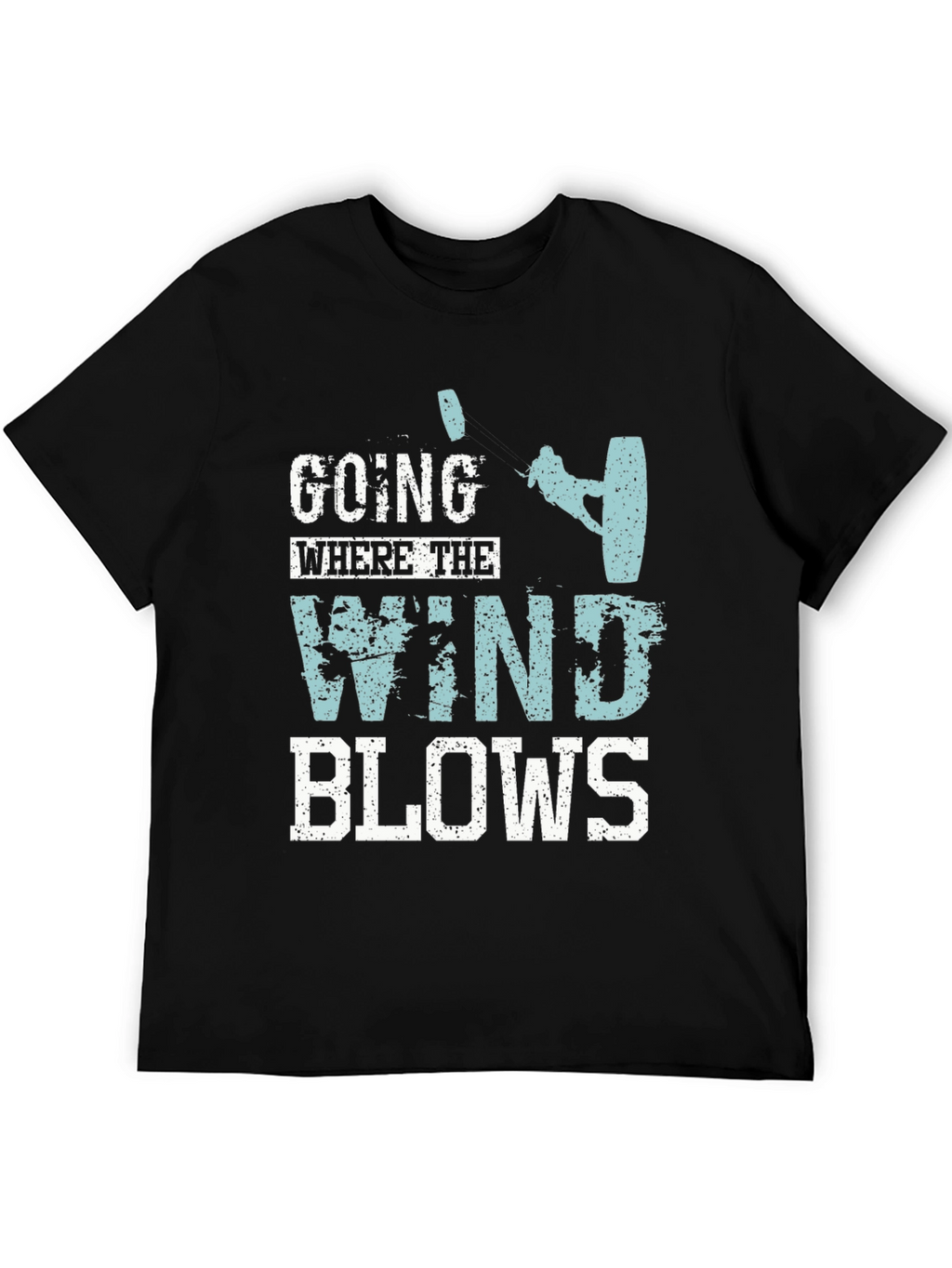 Wind Blows Graphic Tee - Kite Surfing Design