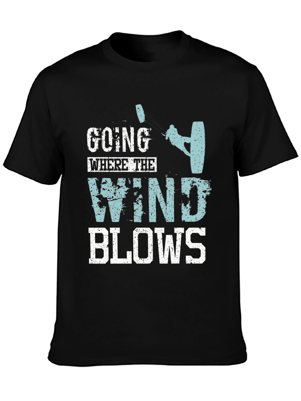 Wind Blows Graphic Tee - Kite Surfing Design