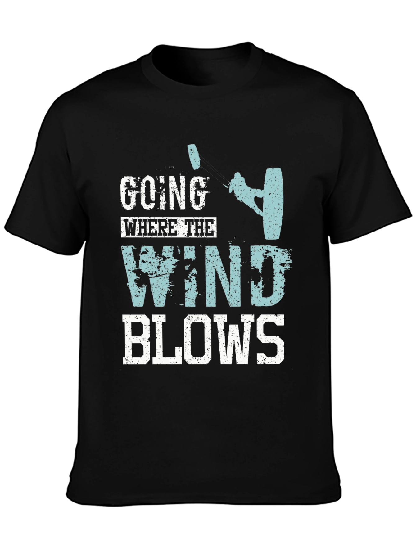 Wind Blows Graphic Tee - Kite Surfing Design