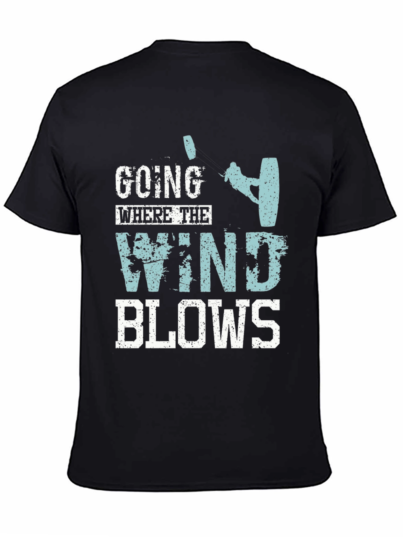 Wind Blows Graphic Tee - Kite Surfing Design