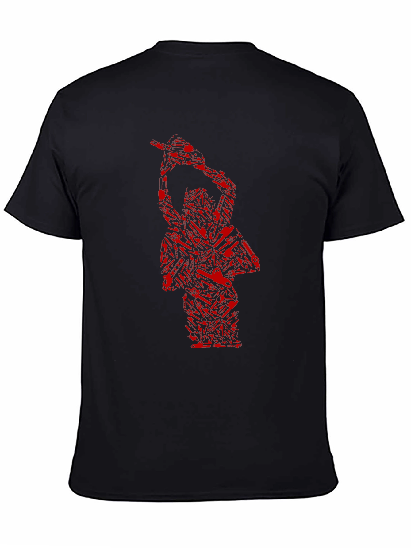 Red Texas Chainsaw Massacre Graphic Black T-Shirt