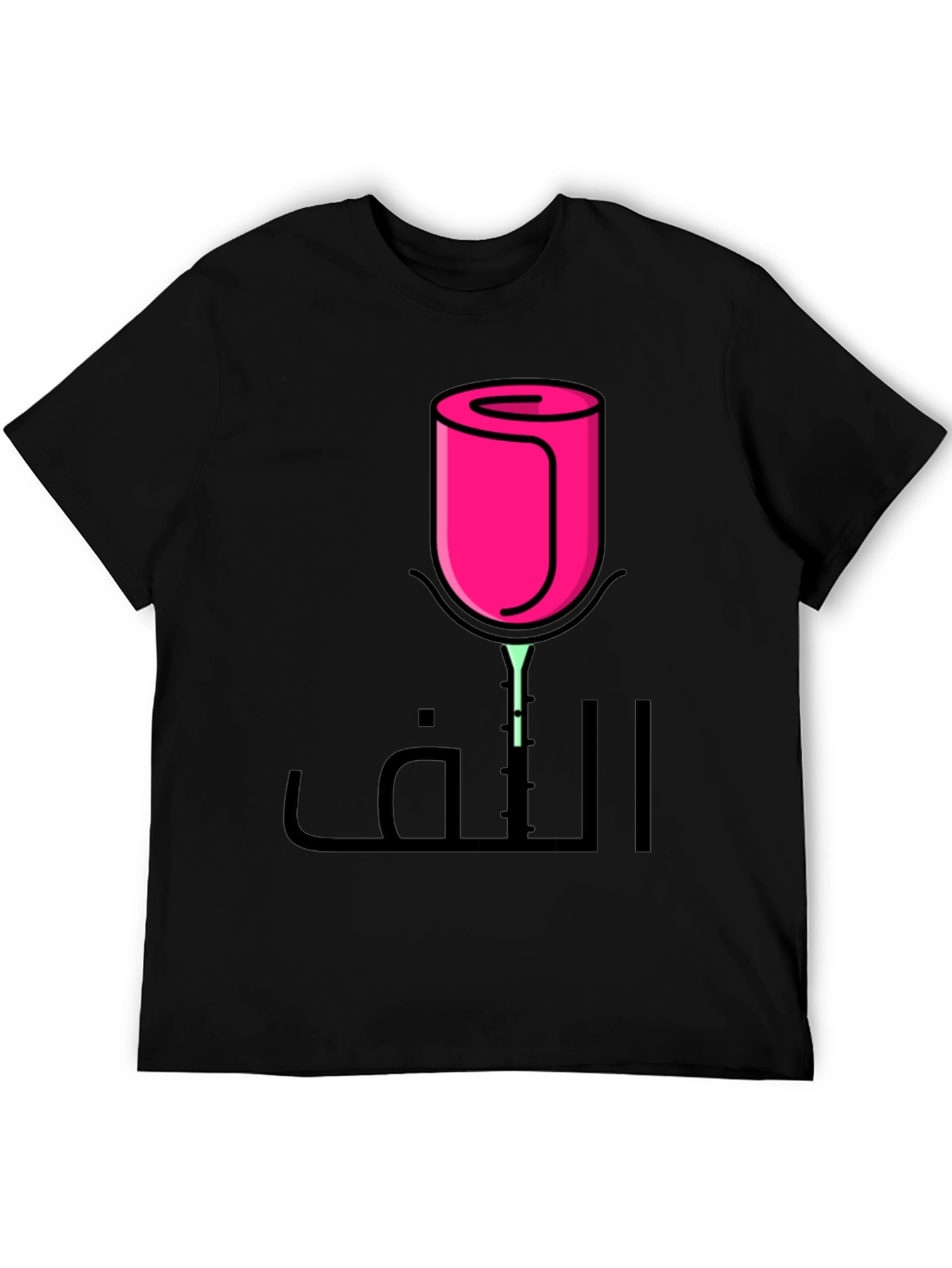 Rose Art Black T-Shirt