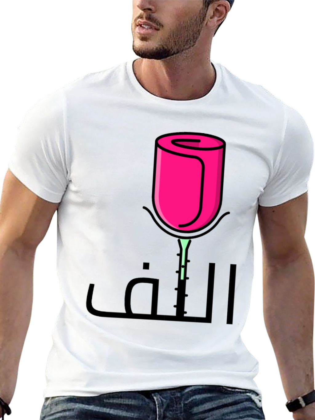 Rose Art Black T-Shirt