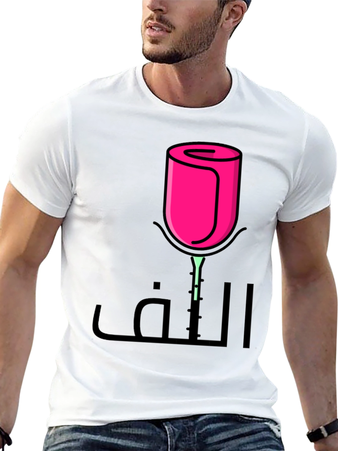 Rose Art Black T-Shirt