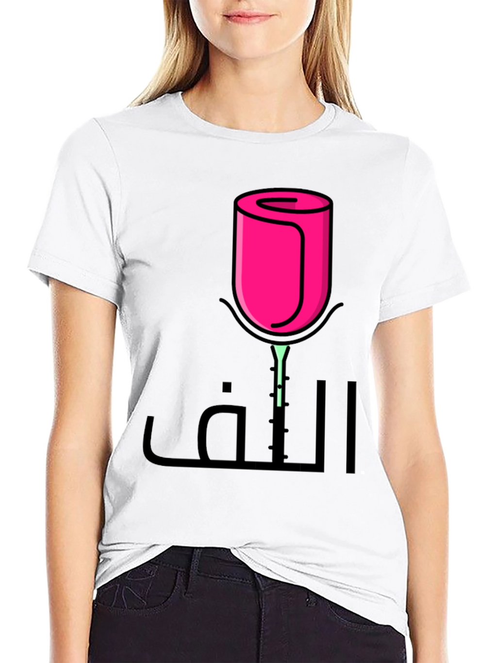 Rose Art Black T-Shirt