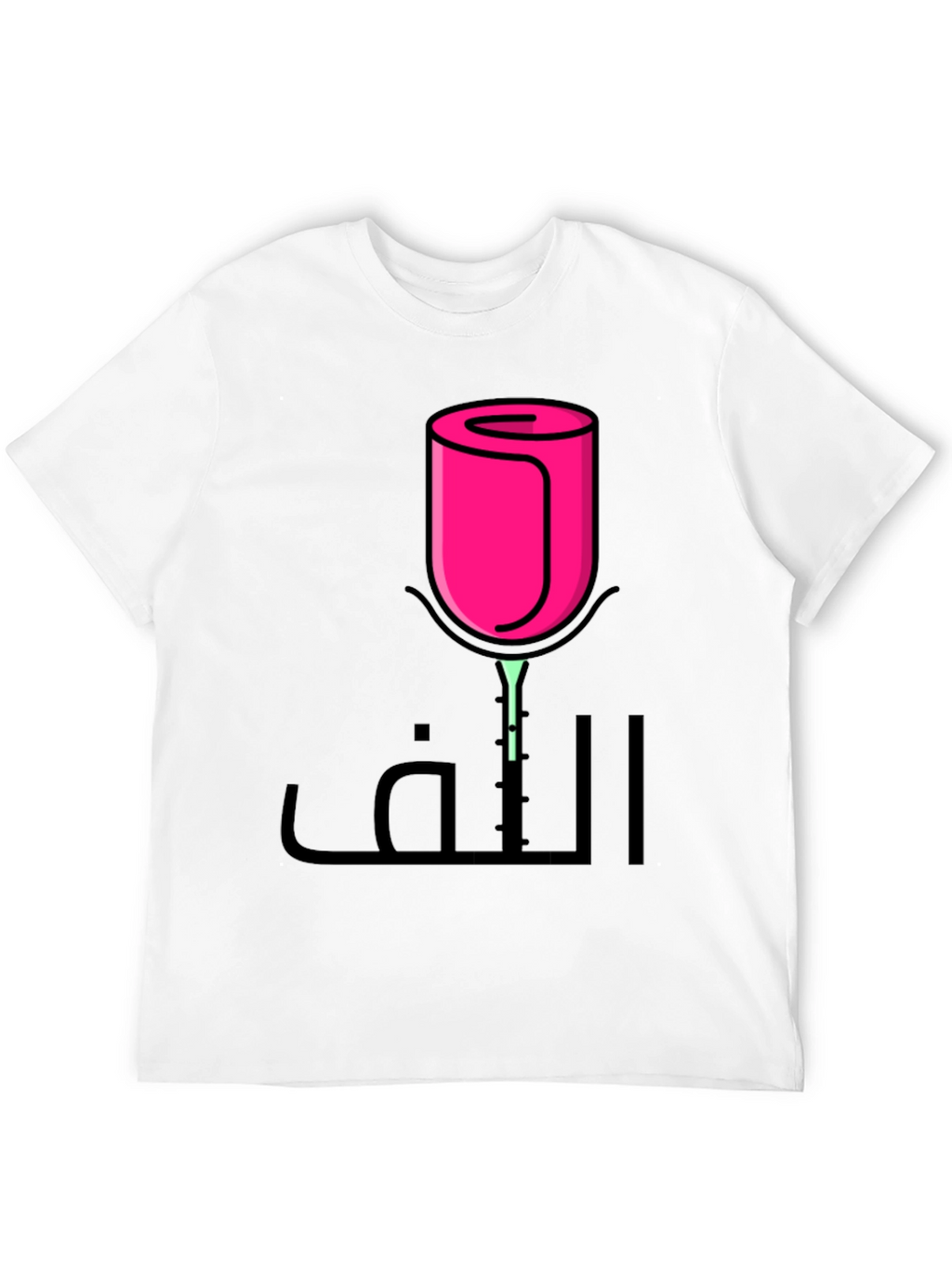 Rose Art Black T-Shirt
