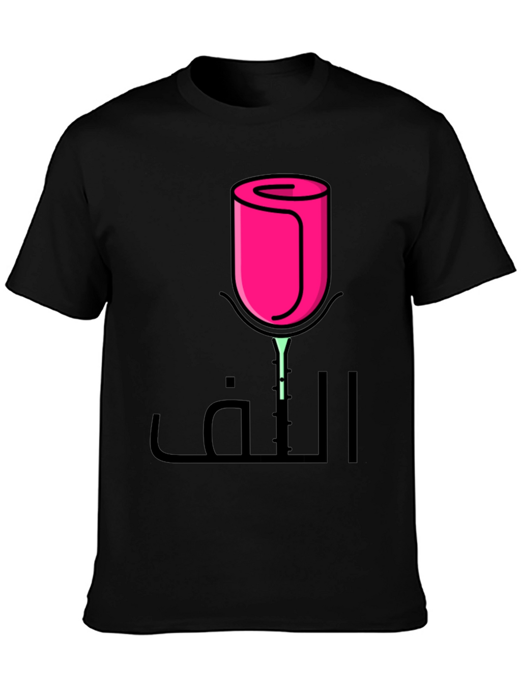 Rose Art Black T-Shirt
