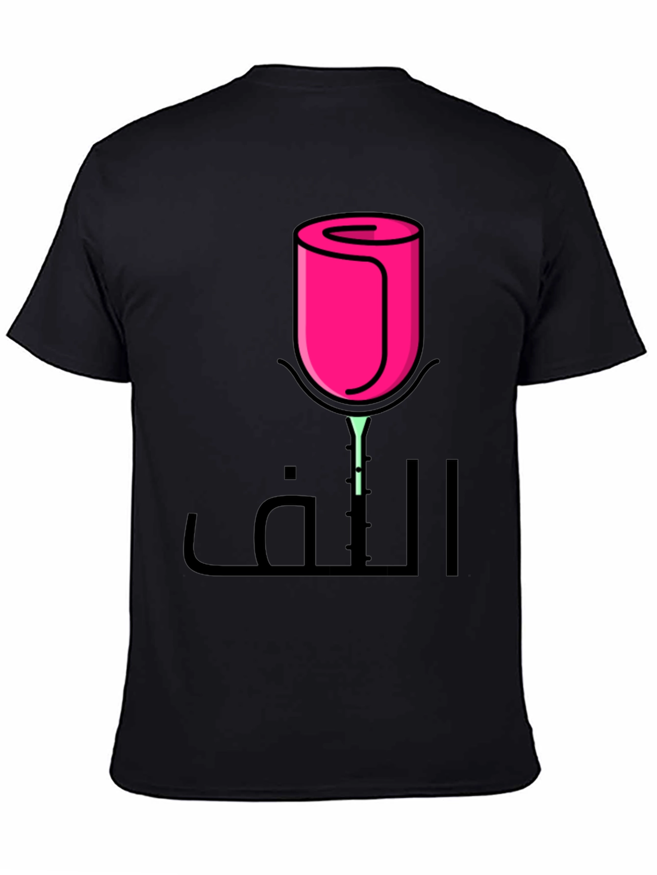 Rose Art Black T-Shirt