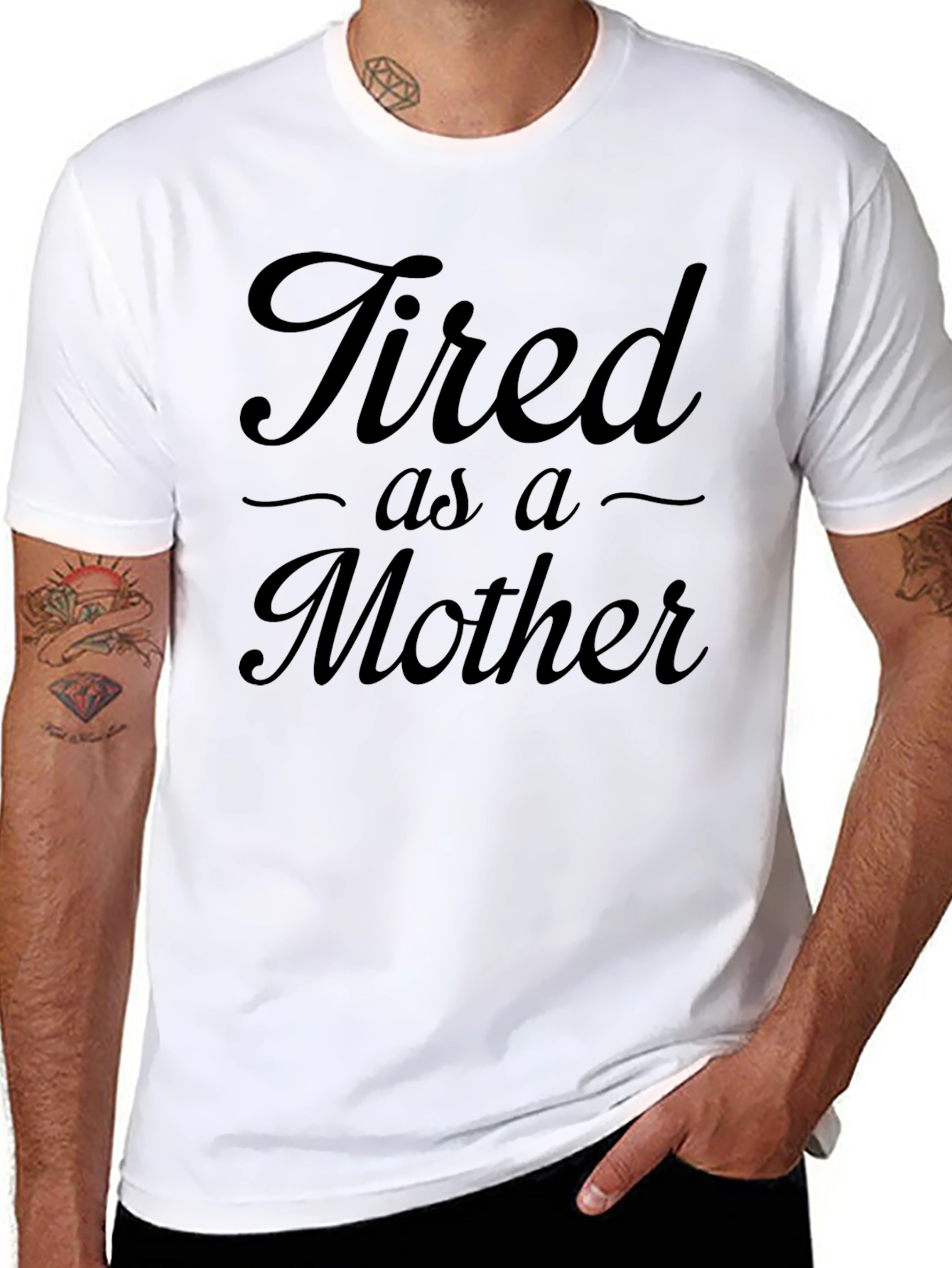 Tired As A Mother Black T-Shirt