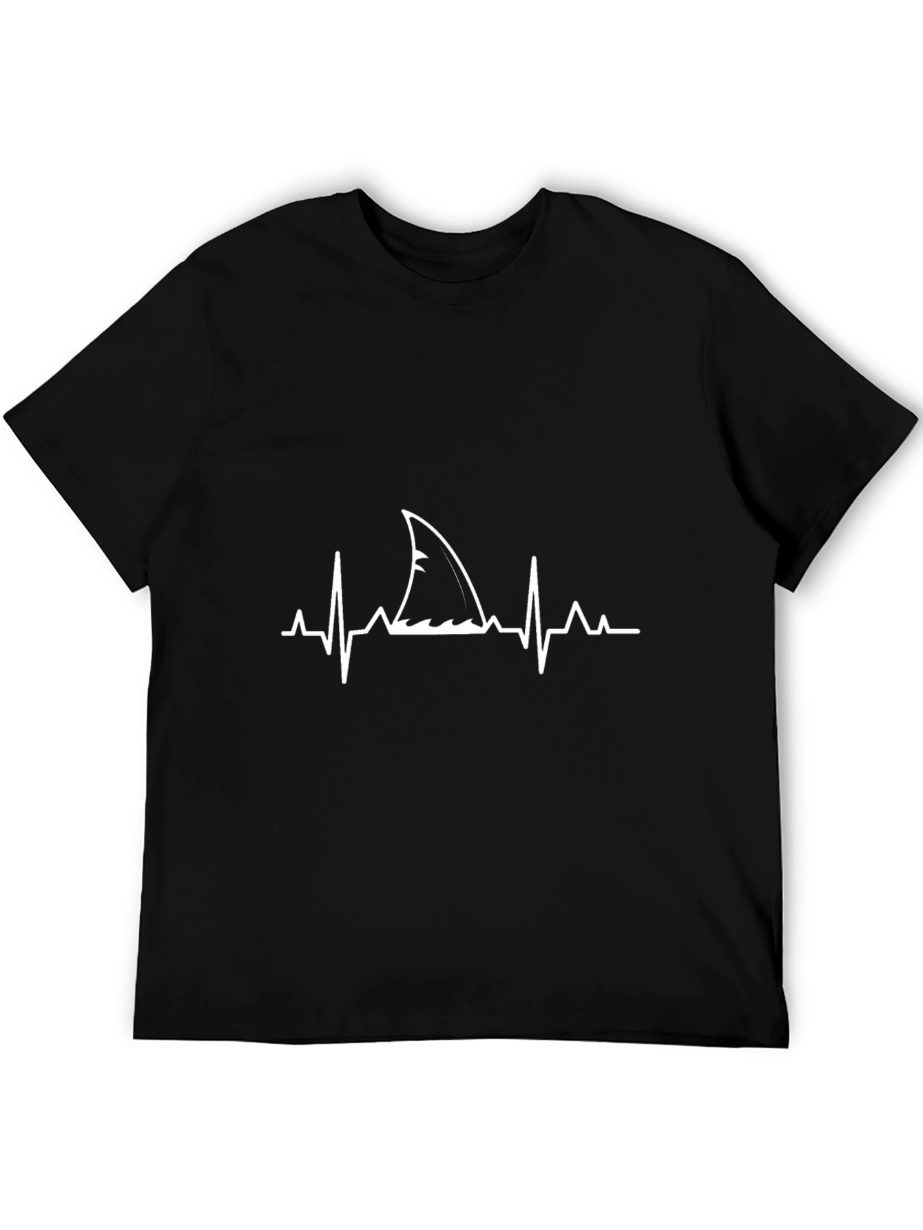 Shark Heartbeat T-Shirt - Black Graphic Tee