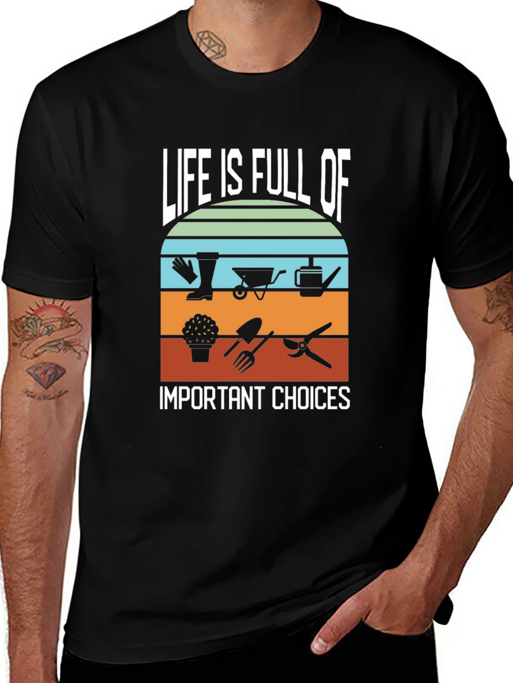 Life is Full of Gardening Choices Black T-Shirt