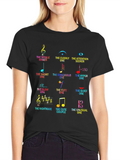 Music Note Personality Graphic Tee - Novelty Musician T-Shirt