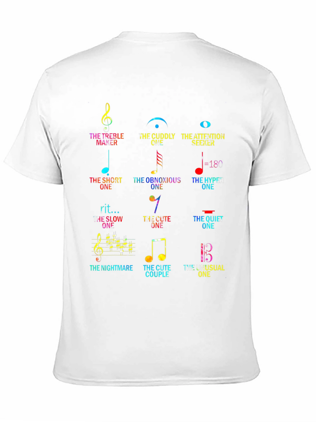 Music Note Personality Graphic Tee - Novelty Musician T-Shirt