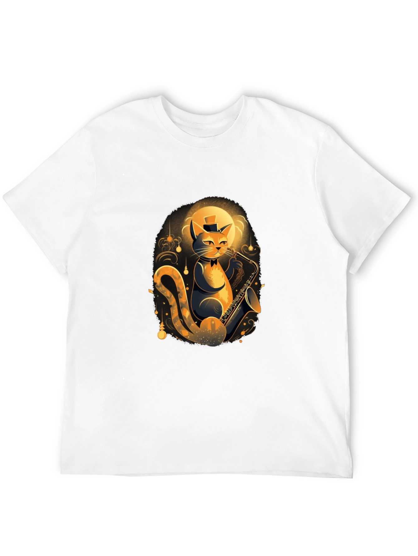 Cool Cat Saxophone Player Graphic T-Shirt