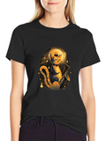 Cool Cat Saxophone Player Graphic T-Shirt