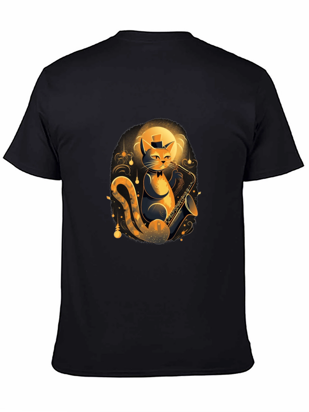 Cool Cat Saxophone Player Graphic T-Shirt