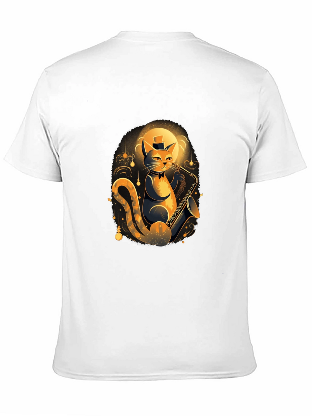 Cool Cat Saxophone Player Graphic T-Shirt