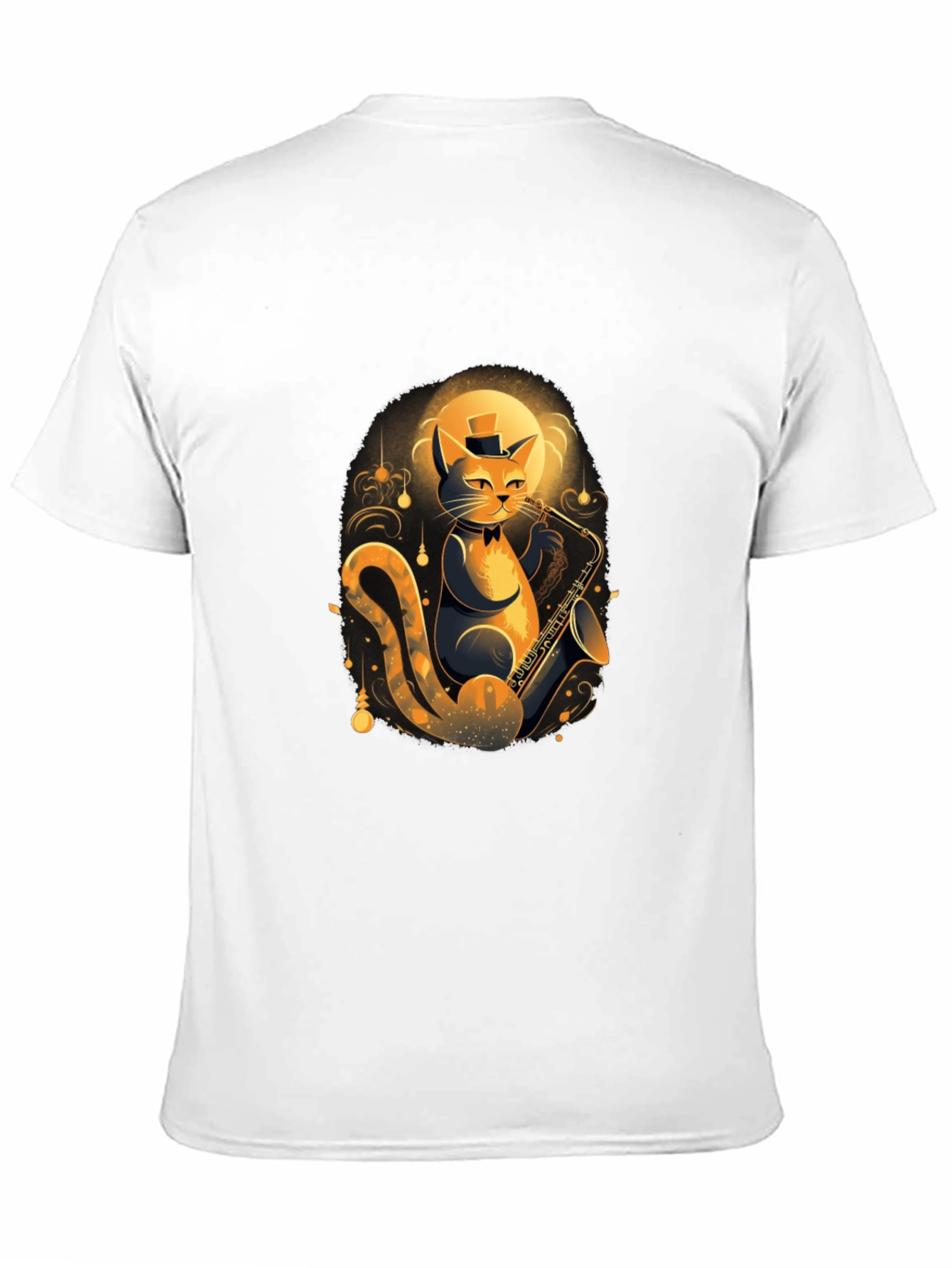 Cool Cat Saxophone Player Graphic T-Shirt