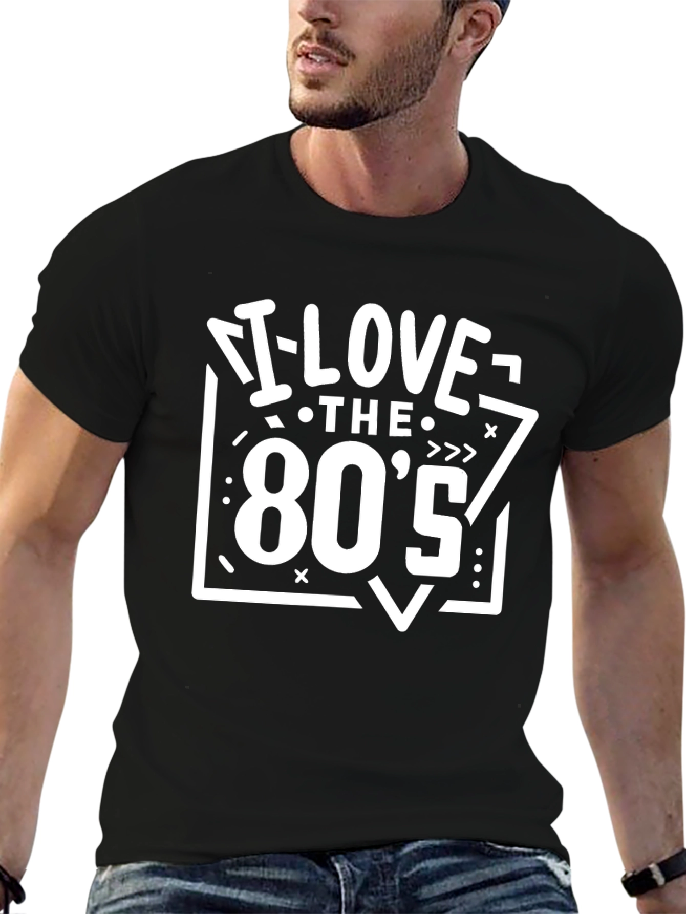 I Love the 80s Black Graphic Tee