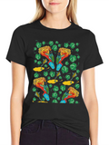 Tropical Bird Print T-Shirt - Unique Design