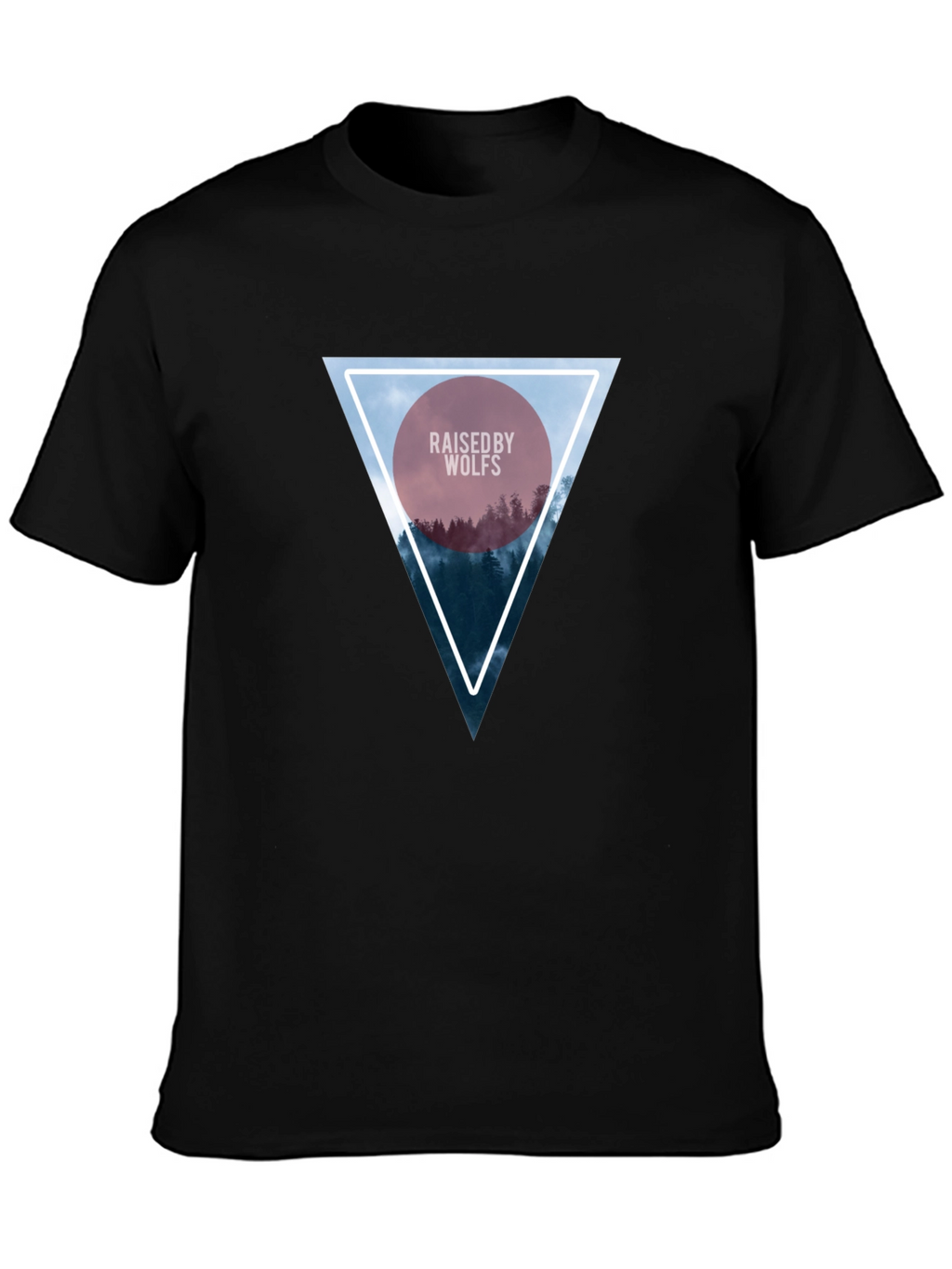 Raised by Wolves Triangle Graphic Black T-Shirt