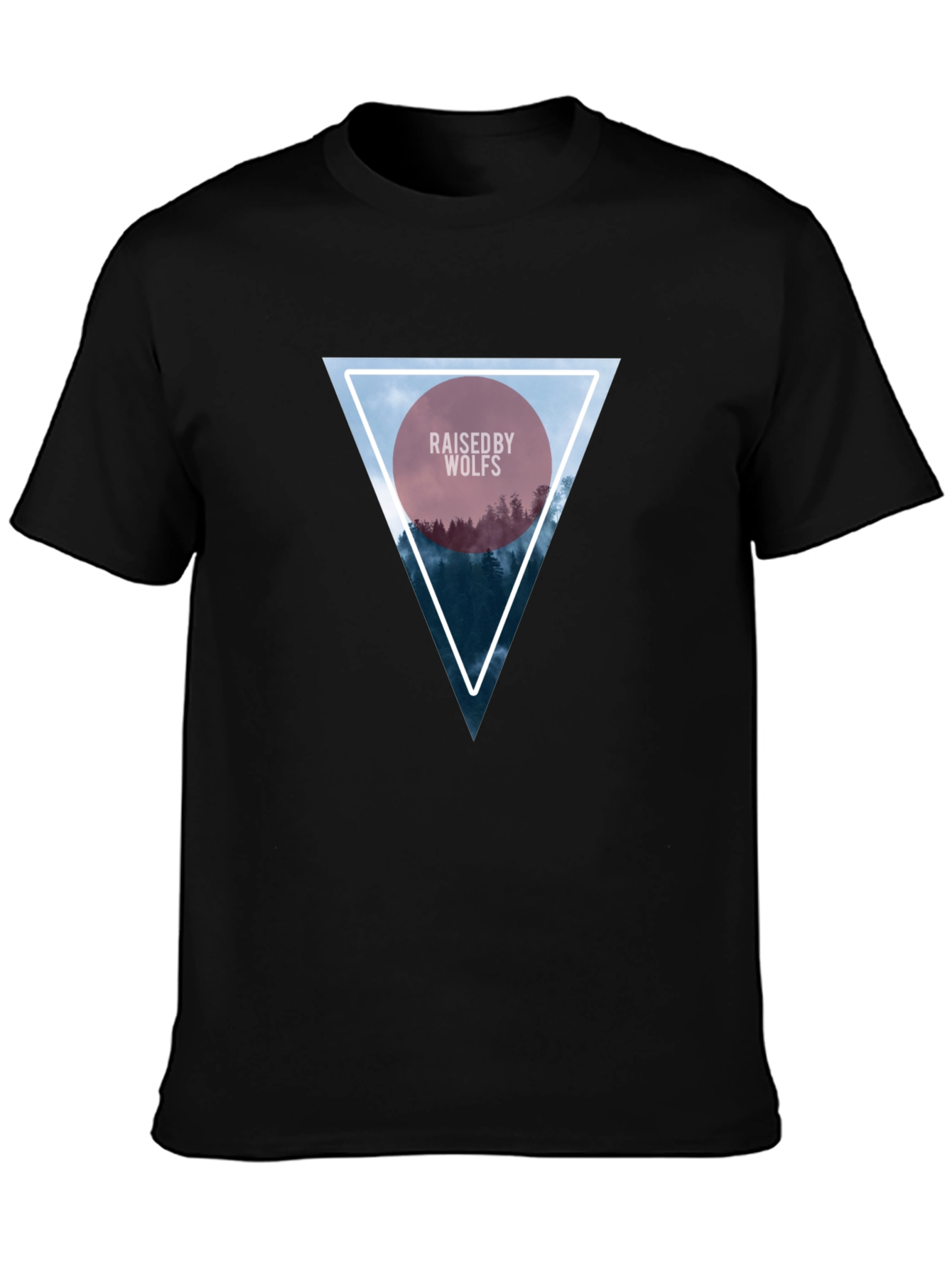 Raised by Wolves Triangle Graphic Black T-Shirt