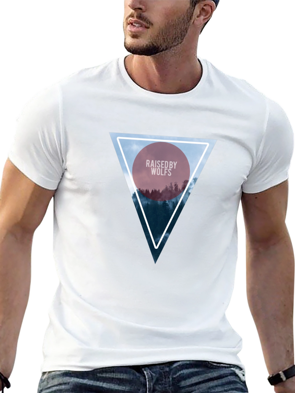 Raised by Wolves Triangle Graphic Black T-Shirt