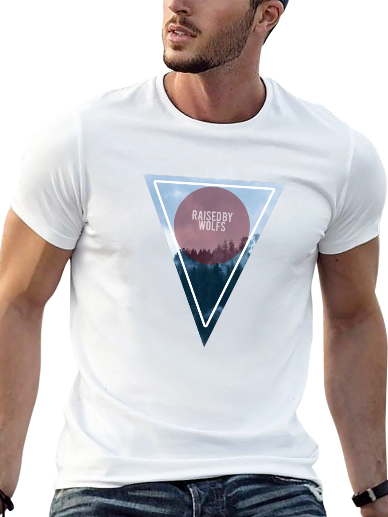 Raised by Wolves Triangle Graphic Black T-Shirt