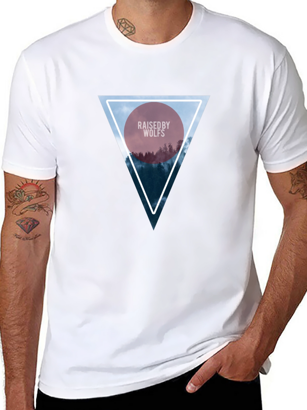 Raised by Wolves Triangle Graphic Black T-Shirt