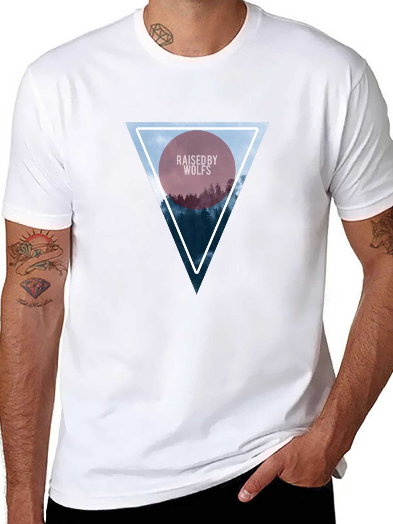 Raised by Wolves Triangle Graphic Black T-Shirt