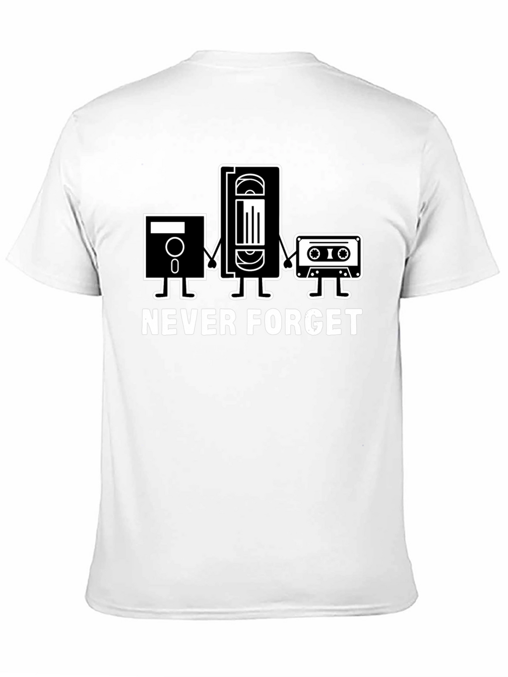 Retro Media Black T-Shirt - Never Forget