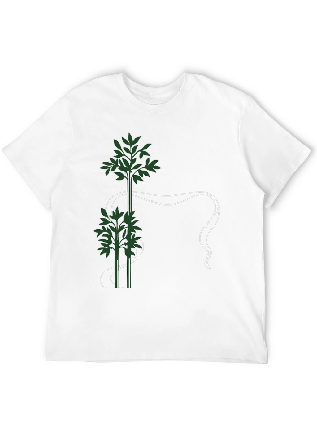 Botanical Print Black T-Shirt - Nature Inspired Graphic Tee