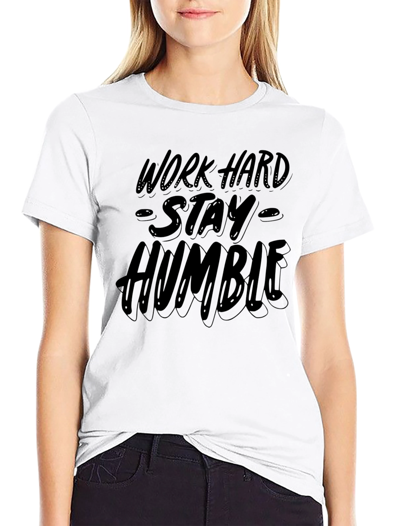 Work Hard Stay Humble Black Graphic Tee