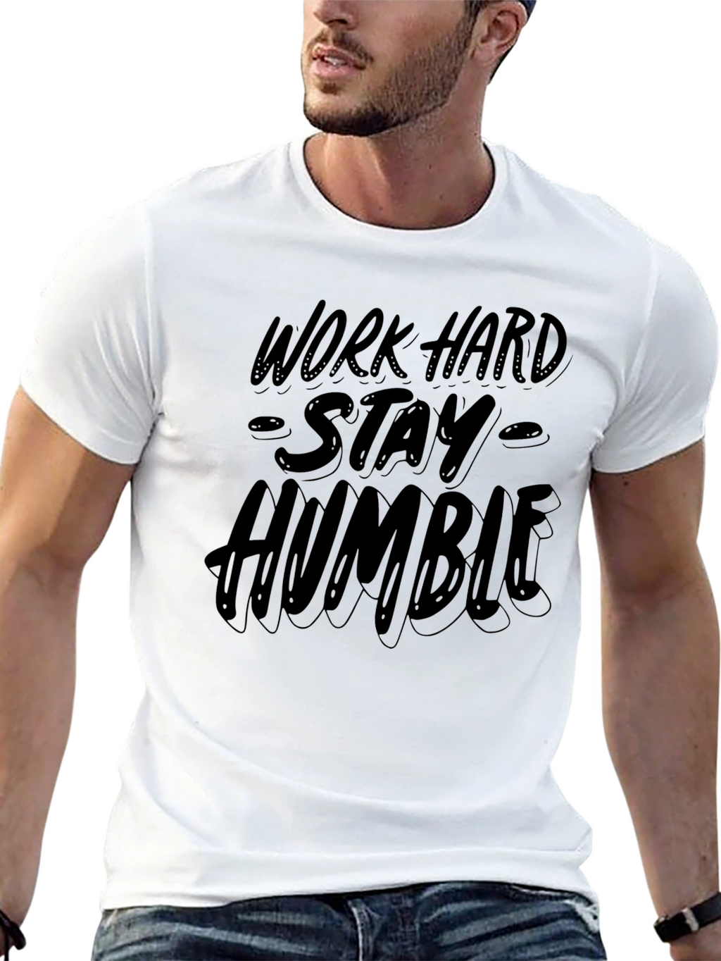Work Hard Stay Humble Black Graphic Tee