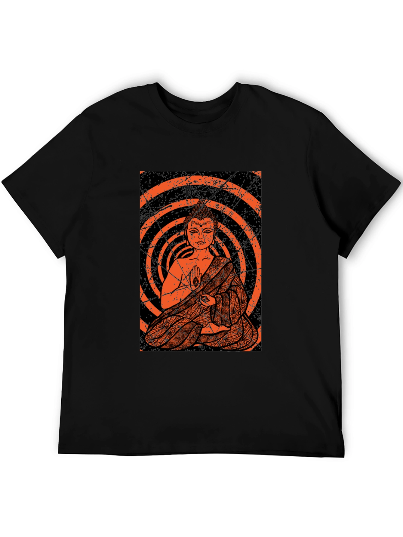 Buddha Graphic Print Black T-Shirt