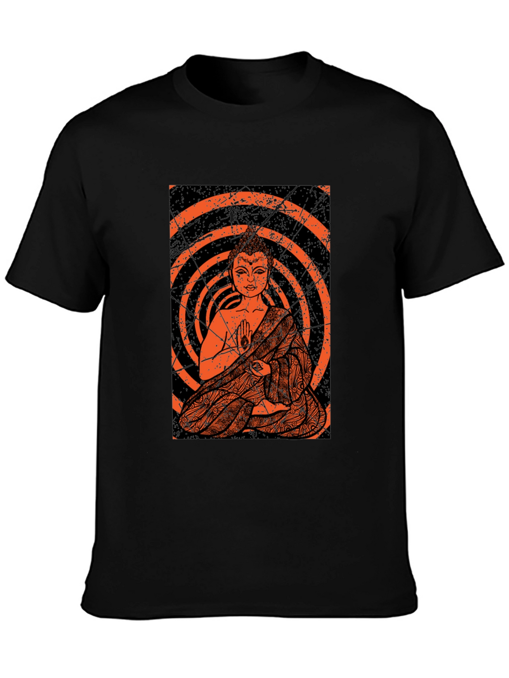 Buddha Graphic Print Black T-Shirt