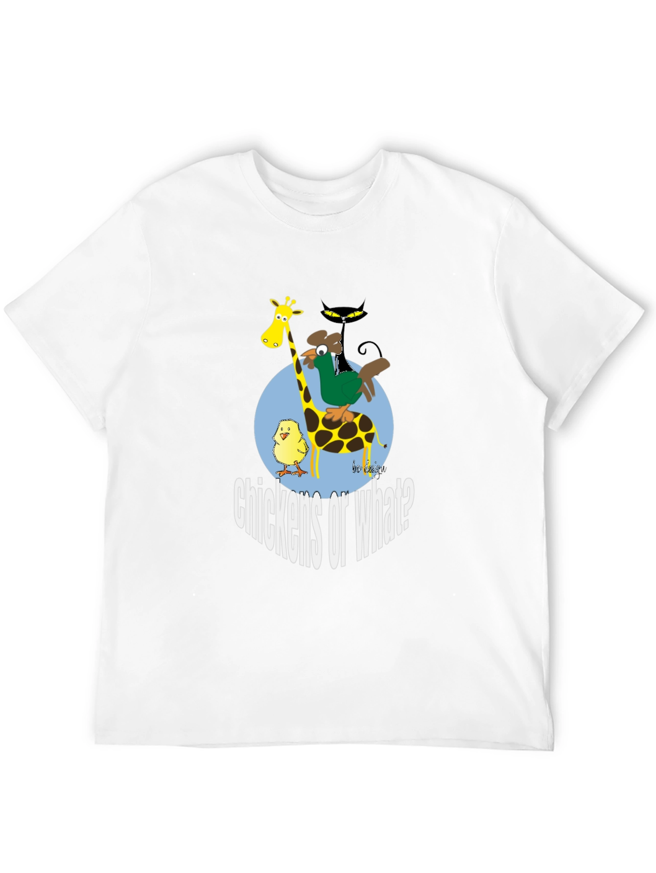 Chickens or What? Graphic Print T-Shirt